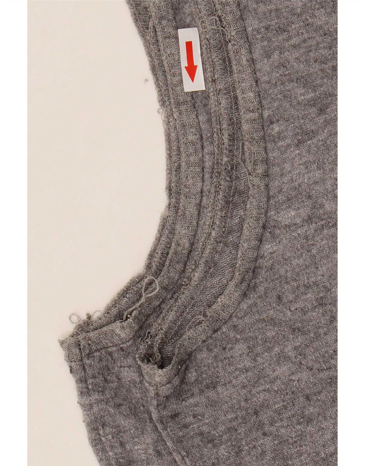 Zara Damen Weste Top UK 16 Large Grau Fair Isle