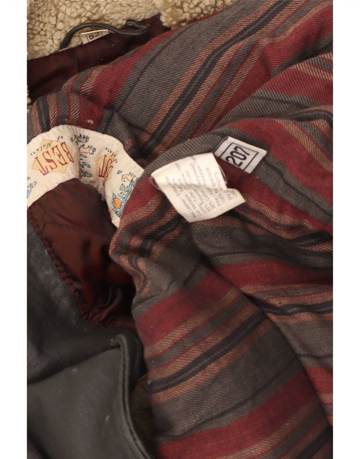 Vintage Herren Lederjacke UK 40 Large Brown Colourblock