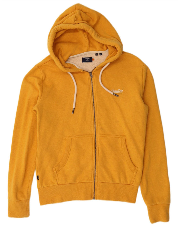 Superdry Herren-Kapuzenpullover mit Reißverschluss, mittelgelbe Baumwolle