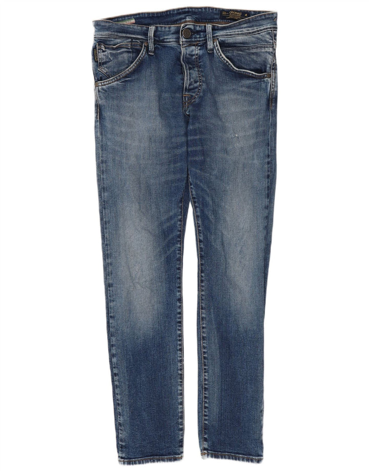 JACK & JONES Herren Slim Jeans W32 L30 Blaue Baumwolle