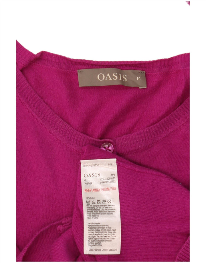 Oasis Damen-Cardigan-Pullover UK 12 Mittelrosa Baumwolle