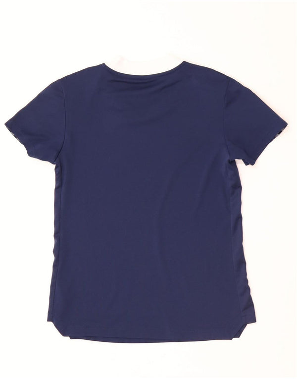 Adidas Damen Aeroready T-Shirt Top UK 8/10 Small Marineblau Farbblock