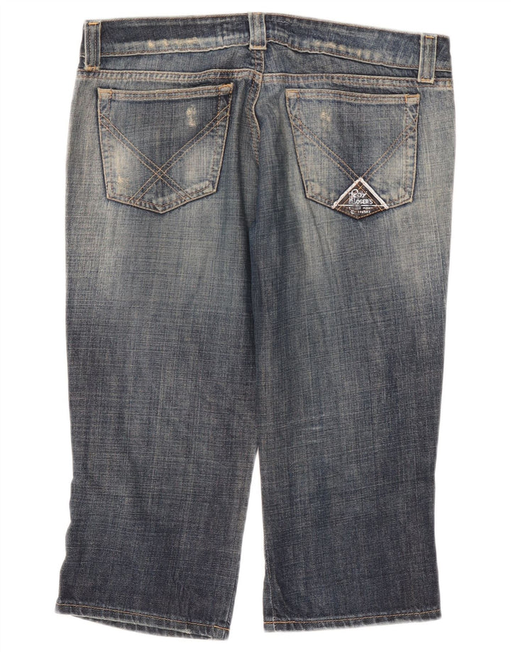 Roy Rogers Damen Seven Bell Distressed Capri-Jeans W34 L20 Blau