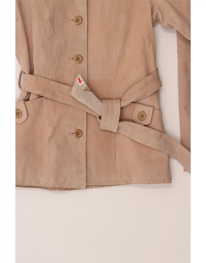 NEUTRAL ZONE Womens Leather Jacket UK 10 Small Beige Leather Vintage Neutral Zone and Second-Hand Neutral Zone from Messina Hembry 