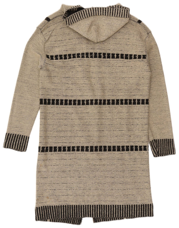 Destiny Damen Longline-Cardigan mit Kapuze, UK 14, Größe L, grau kariert