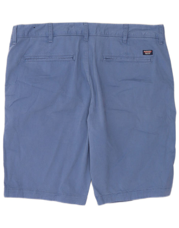 Superdry Herren Chinoshorts W34 Large Blau Baumwolle