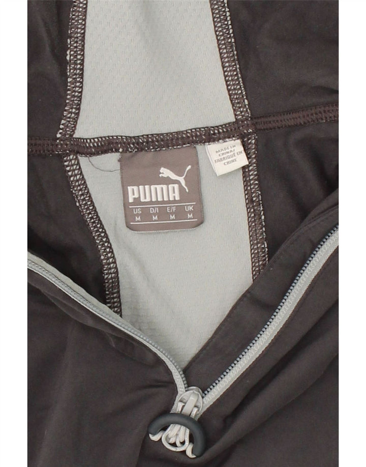 PUMA Mens Hooded Zip Neck Pullover Tracksuit Top Medium Grey Colourblock Vintage Puma and Second-Hand Puma from Messina Hembry 