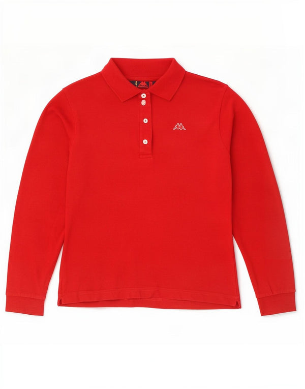 Kappa Damen Langarm-Poloshirt UK 18 XL rote Baumwolle