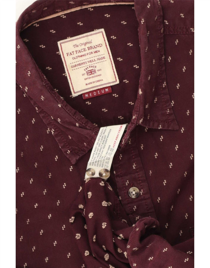 Fat Face Herrenhemd Medium Burgundy Spotted Cotton