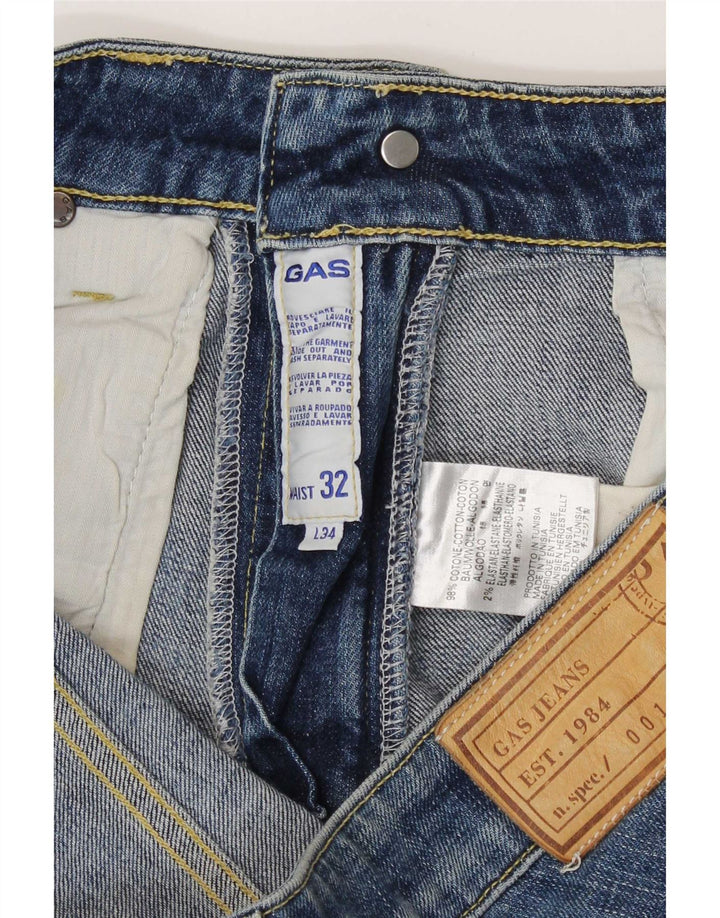 Gas Herren Slim Jeans W32 L30 Blaue Baumwolle