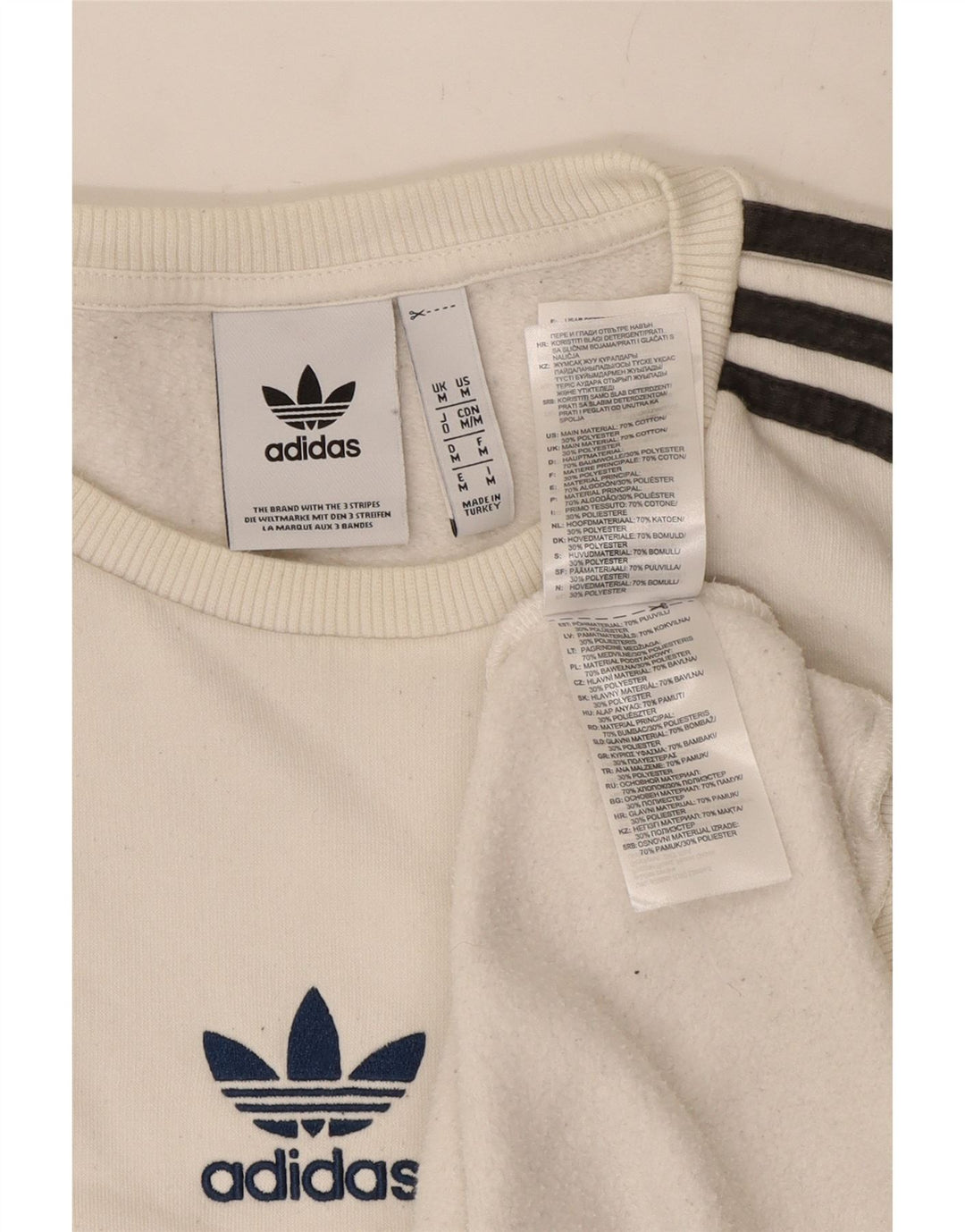 Adidas Herren Sweatshirt Pullover mittelweiße Baumwolle