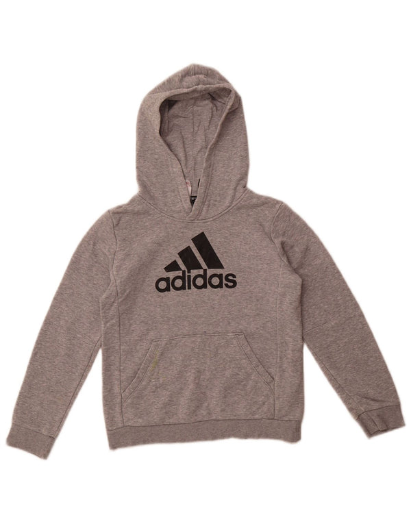 Adidas Jungen Graphic Hoodie Pullover 9–10 Jahre graue Baumwolle