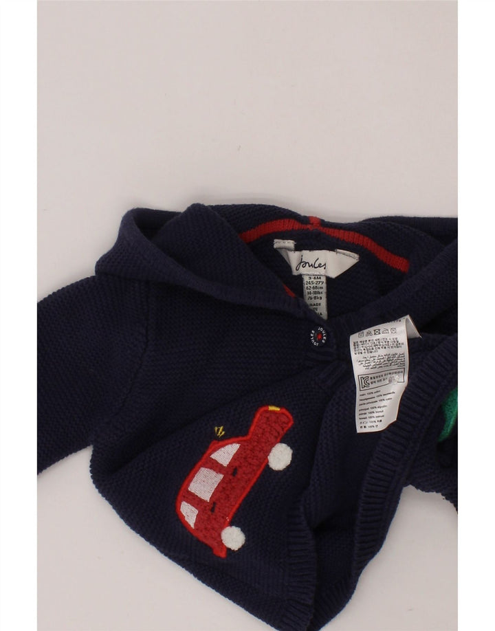 JOULES Baby-Mädchen-Cardigan mit Kapuze und Grafik, 3–6 Monate, Marineblau