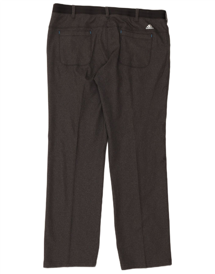 Adidas Herren gerade Freizeithose W38 L34 Grau Polyester