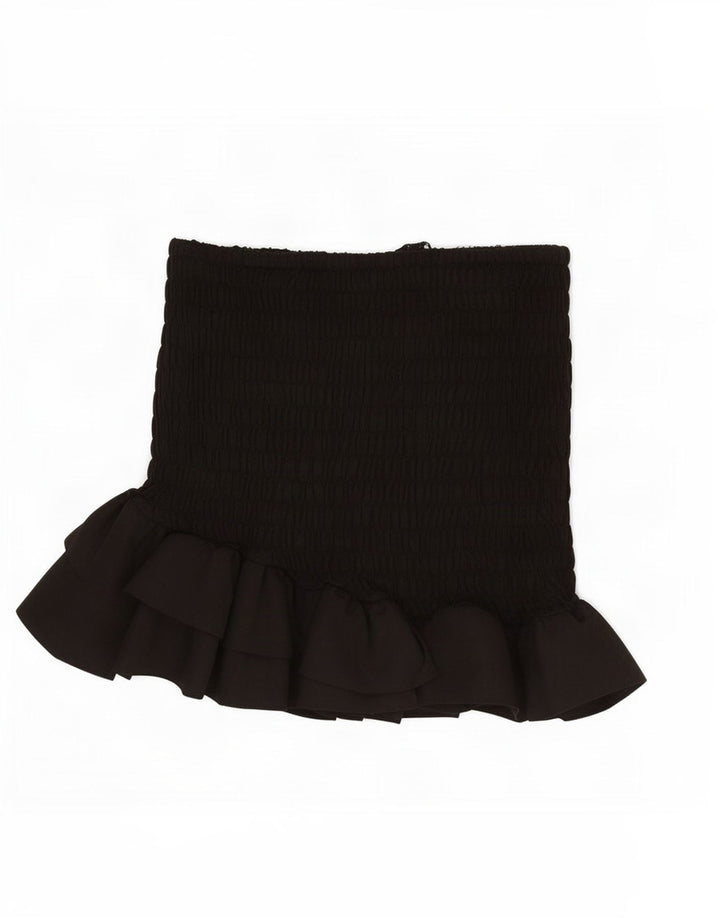 Zara Damen Minirock XS W25 Schwarz Polyester