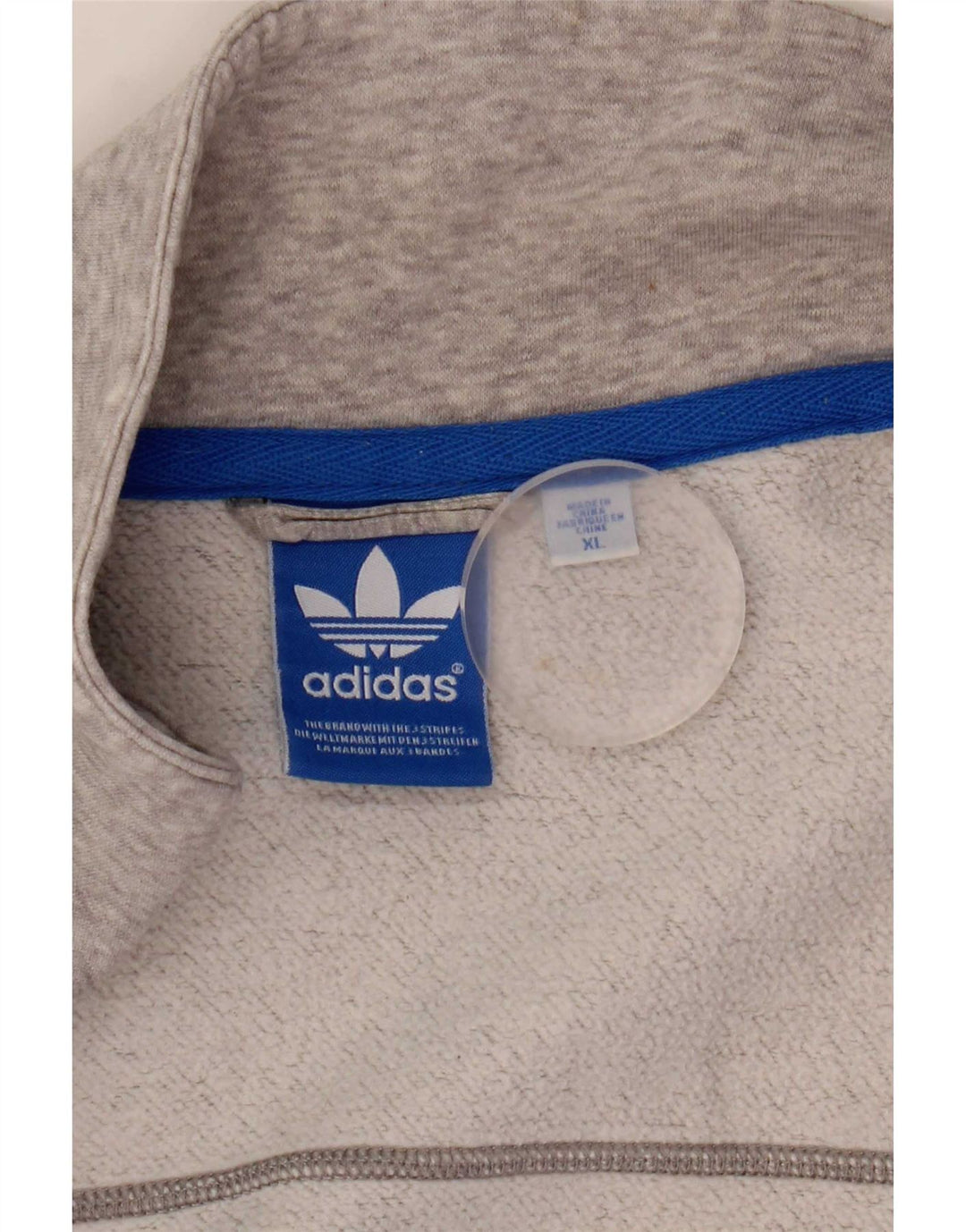 Adidas Herren-Trainingsanzug-Oberteil, XL, grau gefleckte Baumwolle