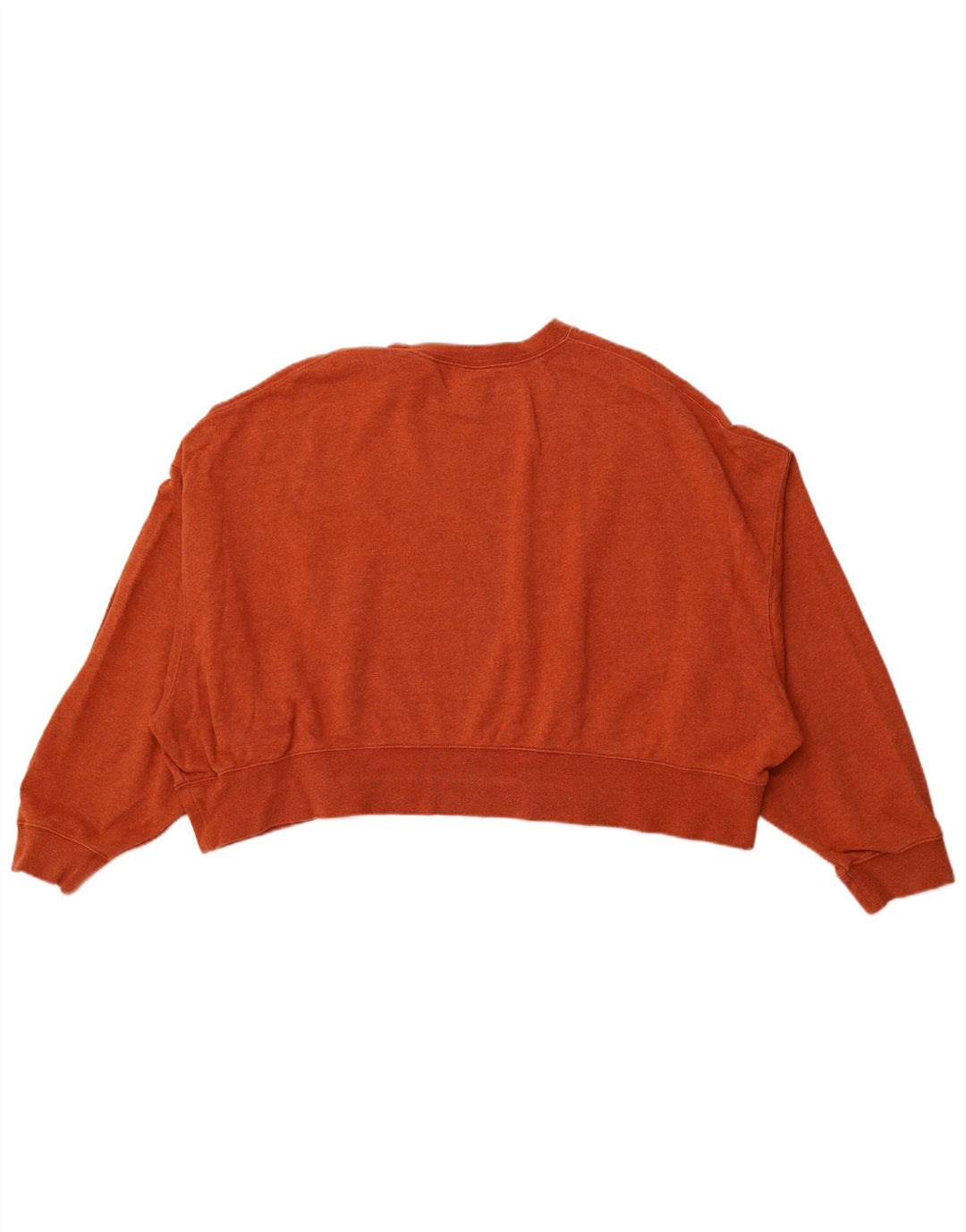 NIKE Womens Crop Oversized Sweatshirt Pullover UK 16 Large Orange Baumwolle