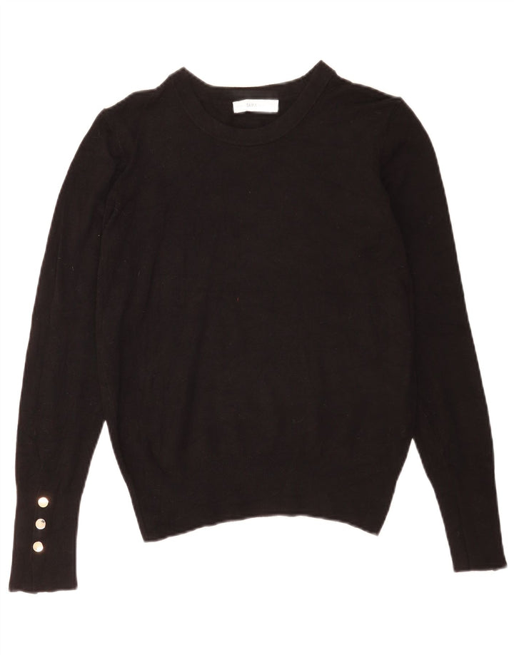 Zara Damen-Pullover mit U-Boot-Ausschnitt, Gr. 12, mittelschwarz