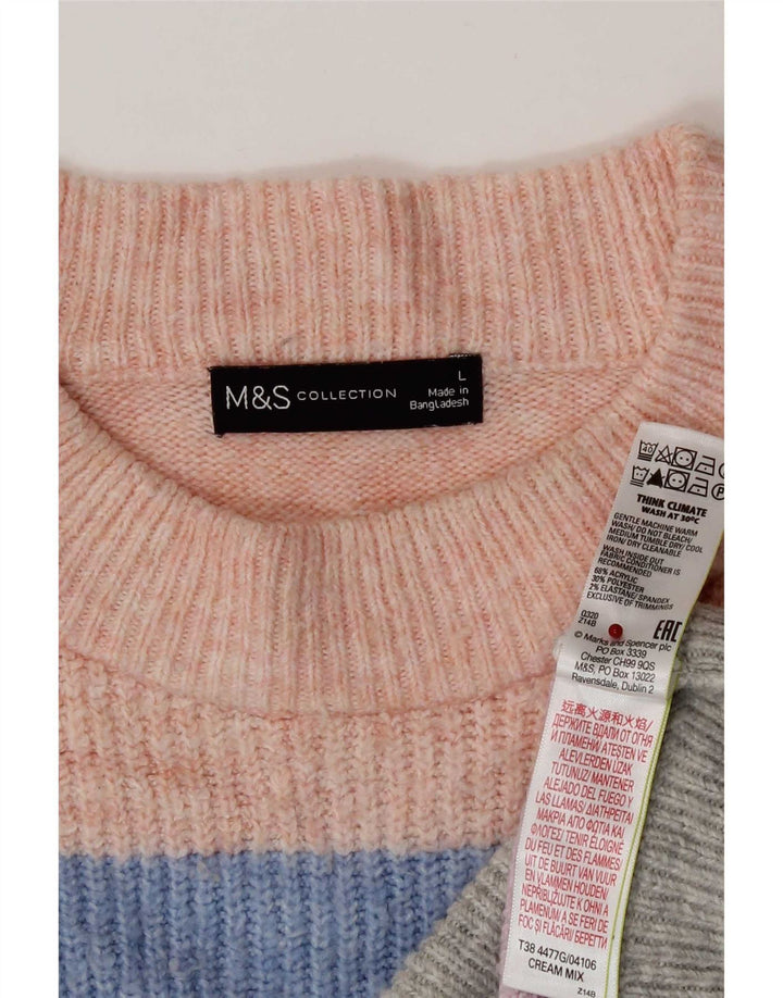 Marks & Spencer Damen-Pullover mit Rundhalsausschnitt, Gr. 40, Größe L, mehrfarbig