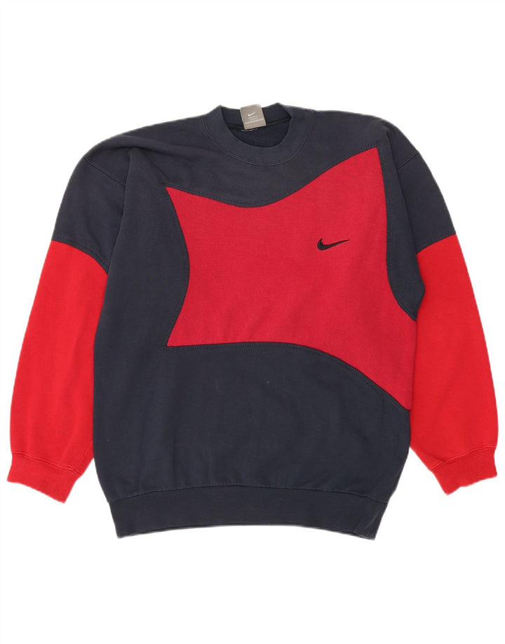 Nike Herren-Sweatshirt-Pullover, UK 39/41, mittleres Marineblau, Farbblock