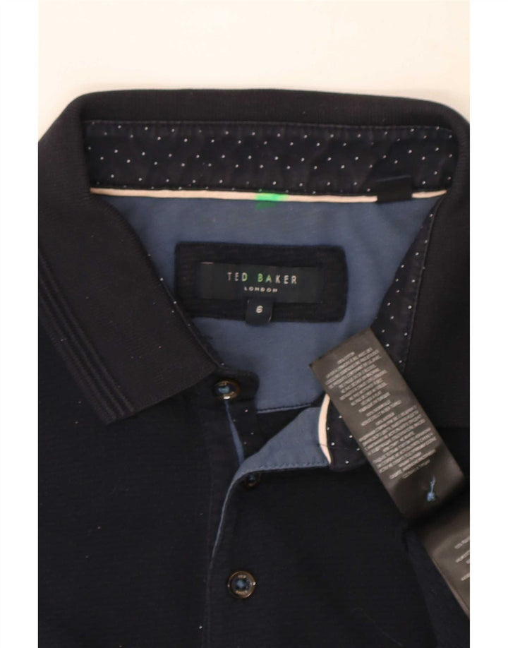 Ted Baker Herren-Poloshirt, Größe 6 2XL, marineblaue Baumwolle