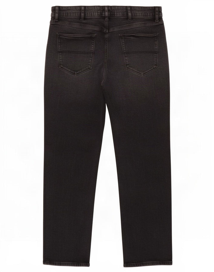 Marks & Spencer Herren Straight Jeans W42 L33 Schwarze Baumwolle