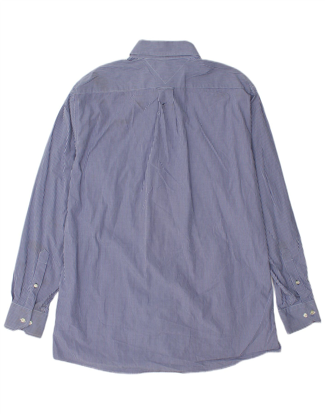 Tommy Hilfiger Herren-Hemd, groß, Größe 17, XL, blaue Gingham-Baumwolle
