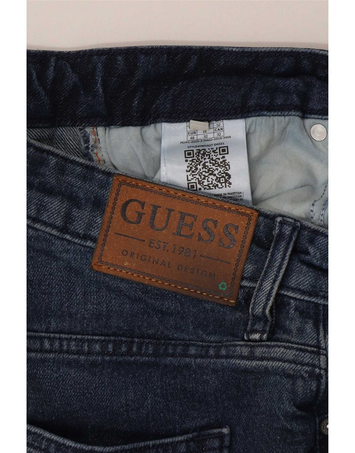 Guess Herren Slim Jeans W32 L31 Blaue Baumwolle