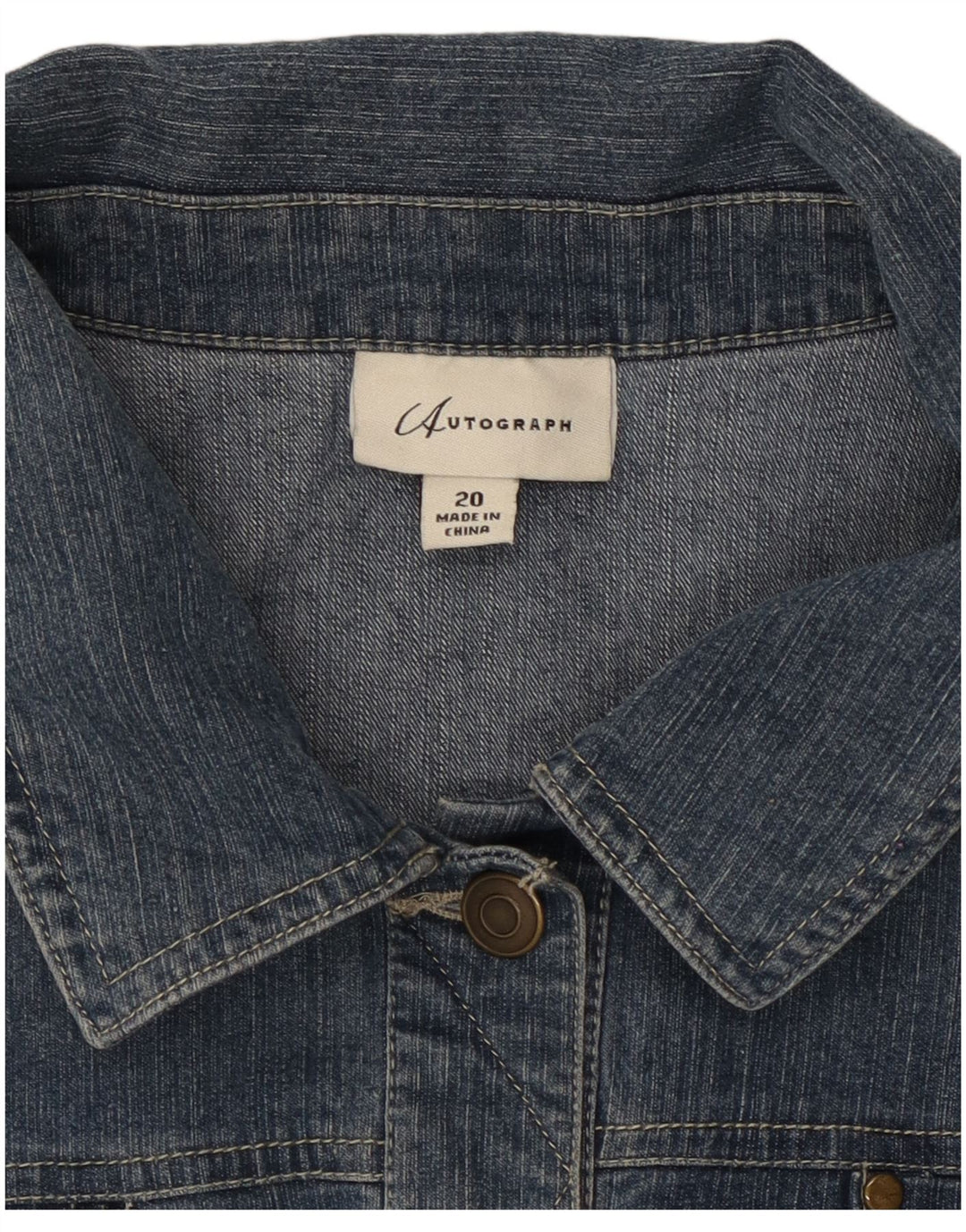 Marks & Spencer Damen Autograph Jeansjacke UK 20 2XL Blaue Baumwolle