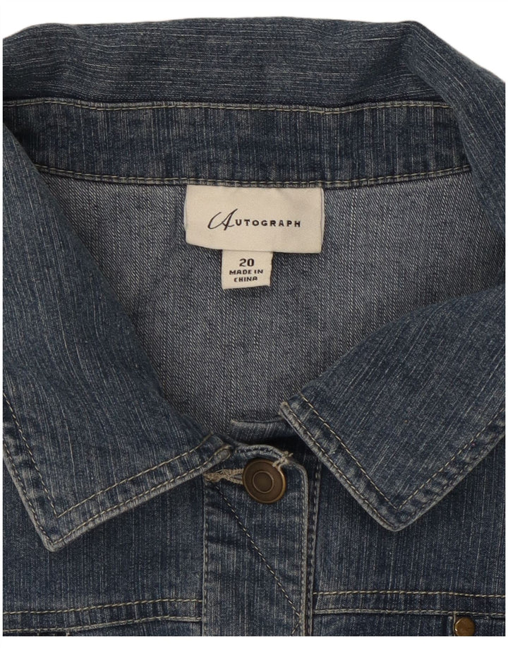 Marks & Spencer Damen Autograph Jeansjacke UK 20 2XL Blaue Baumwolle