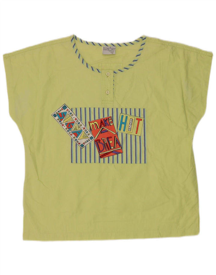 Maier Womens Graphic Bluse Top EU 40 mittelgrüne Baumwolle