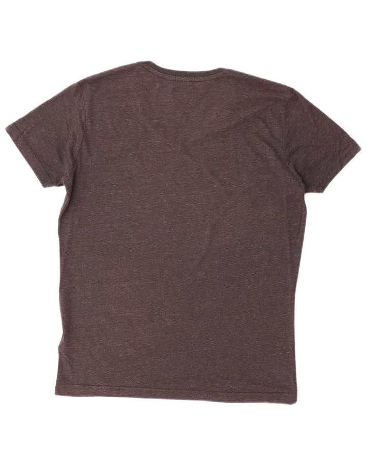 Tommy Hilfiger Herren-T-Shirt-Oberteil aus mittelgrau meliertem Polyester