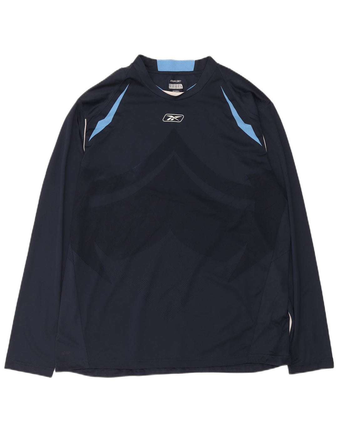 Reebok Herren Top Langarm XL Marineblau Colourblock Polyester