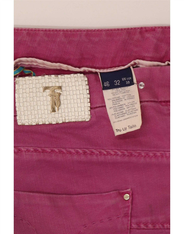 Trussardi Damen Straight Jeans W30 L30 Rosa Baumwolle