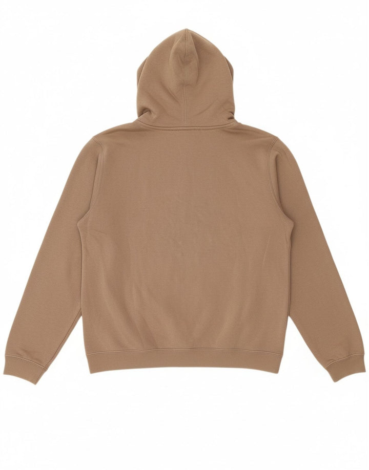 NIKE Mens Zip Hoodie Sweater Medium Brown Cotton