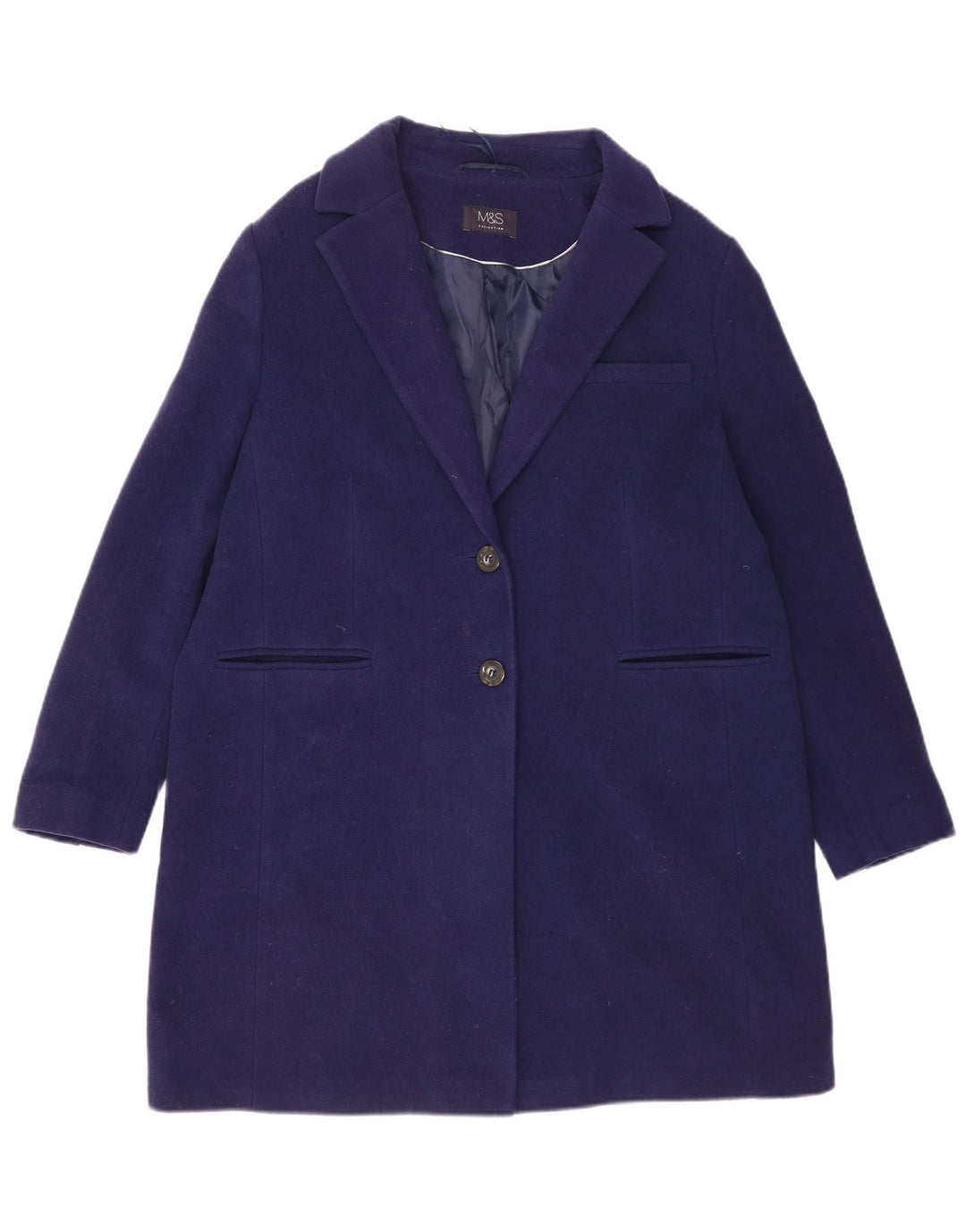 Marks & Spencer Damen Übergroßer Mantel UK 16 Große blaue Wolle