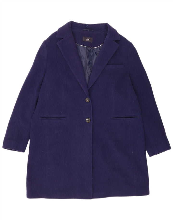 Marks & Spencer Damen Übergroßer Mantel UK 16 Große blaue Wolle