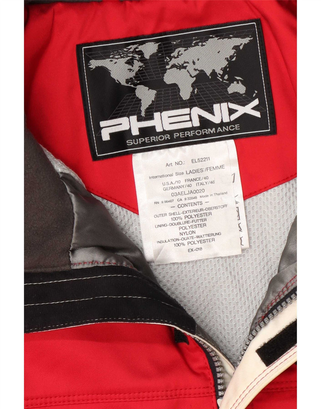 Phenix Herren Skijacke IT 46 Small Rot Colourblock Polyester