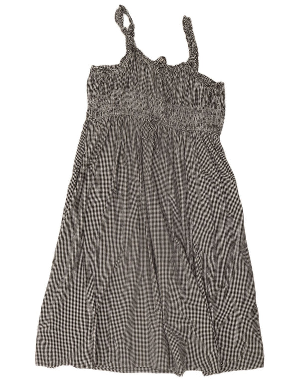 Next Ärmelloses A-Linien-Kleid für Damen, UK 22 3XL, schwarze Gingham-Baumwolle