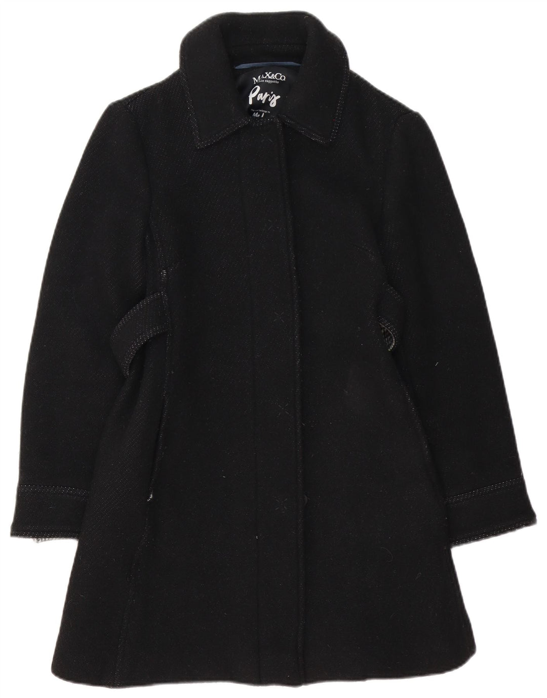 Max&Co. Damenmantel UK 8 Small Schwarze Wolle