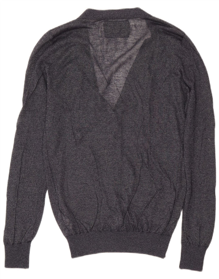 Guess Damen-Cardigan-Pullover UK 14 Mittelmarineblaue Viskose