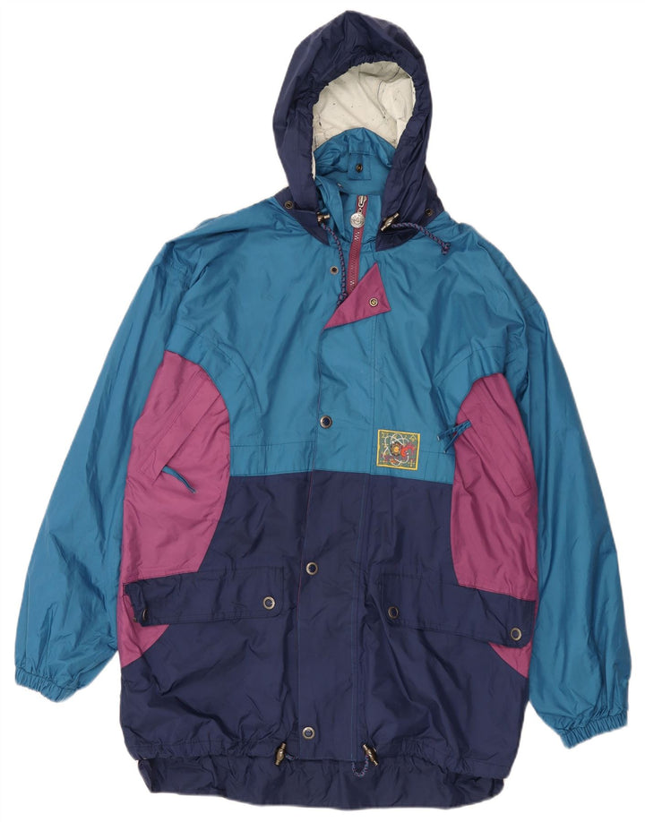 Agu Herren-Regenjacke mit Kapuze, UK 36, Small, Blau, Colourblock-Polyamid