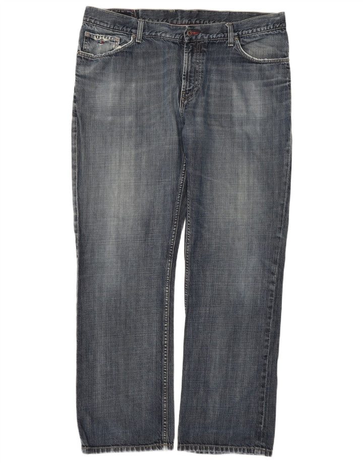 Tommy Hilfiger Herren Straight Jeans W40 L32 Blaue Baumwolle