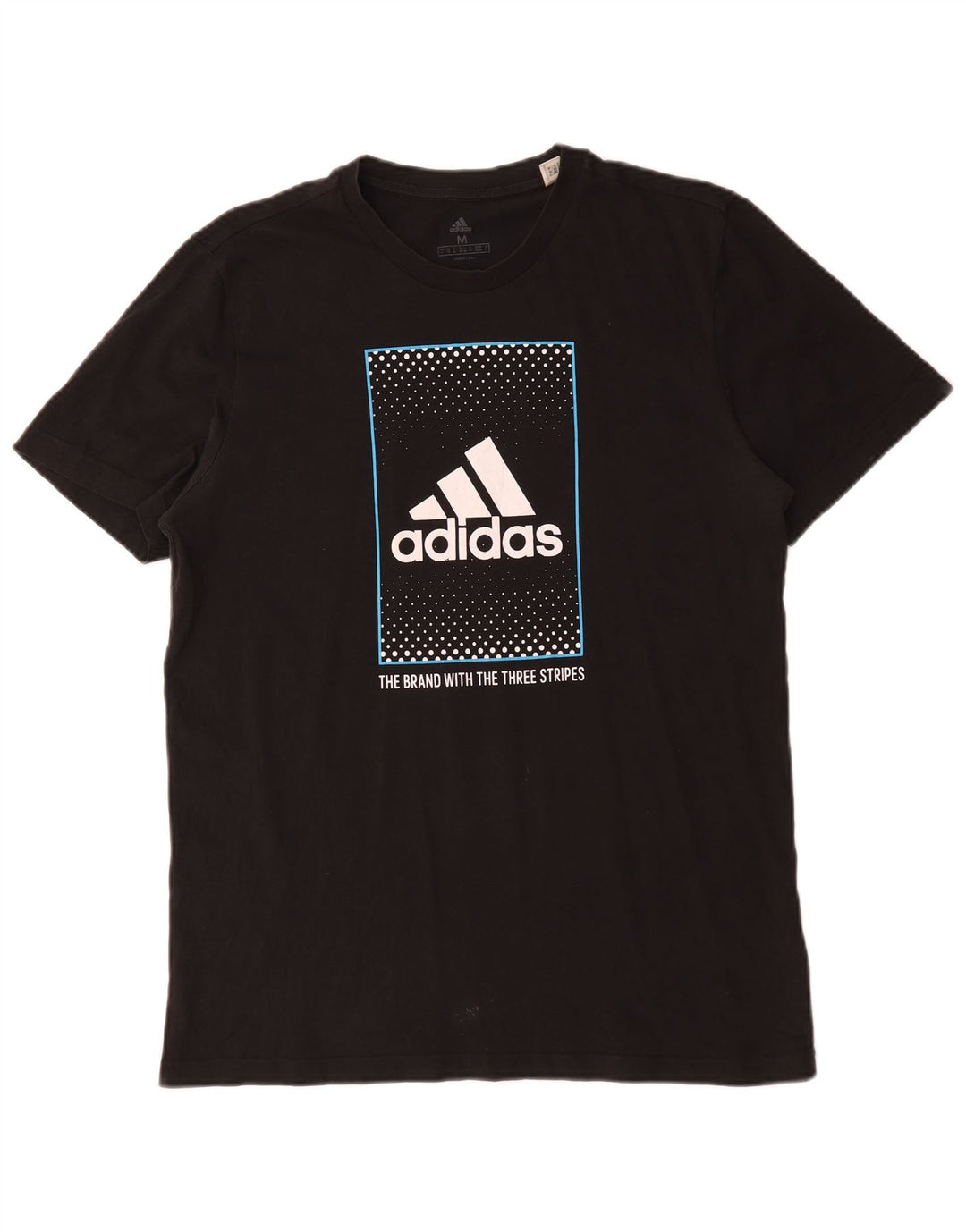 Adidas Herren T-Shirt mit drei Streifen, mittelschwarz, Baumwolle