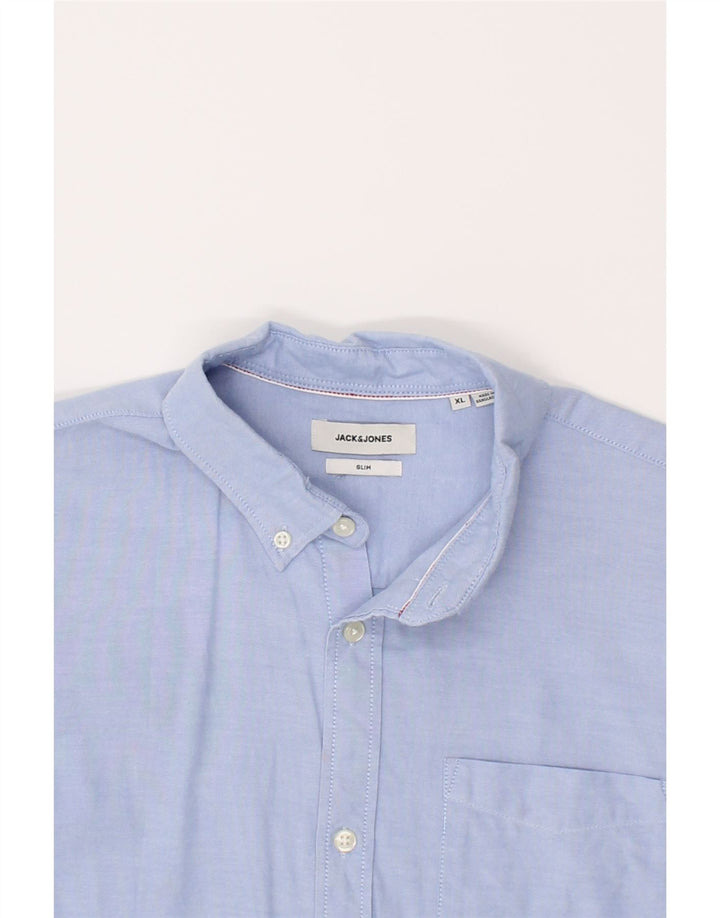 JACK & JONES Mens Slim Shirt XL Blue Vintage Jack & Jones and Second-Hand Jack & Jones from Messina Hembry 