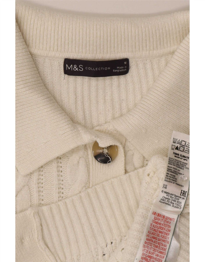 Marks & Spencer Damen-Cardigan-Pullover UK 14 Mittelweiße Viskose