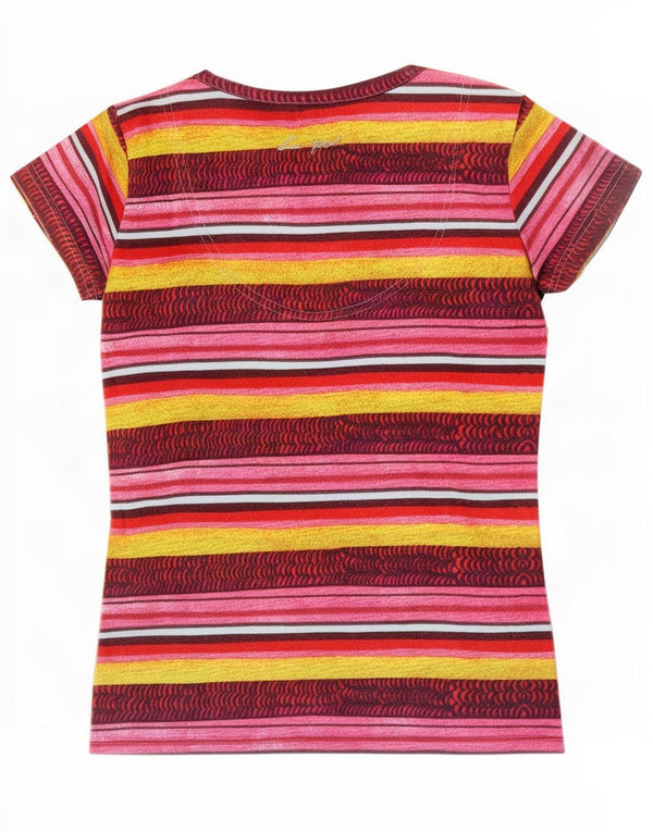 Desigual Womens Graphic T-Shirt Top UK 14 Großes mehrfarbiges Blumenmuster
