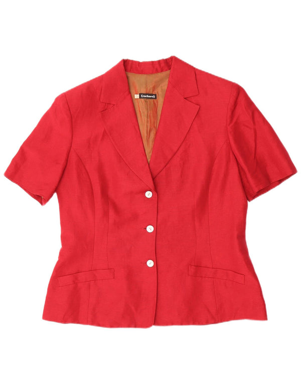 Cacharel Damen Kurzarm-Blazerjacke mit 3 Knöpfen IT 44 Mittelrot