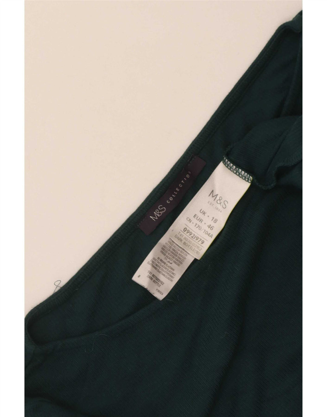 Marks & Spencer Damen Top Langarm UK 18 XL Grün Acryl