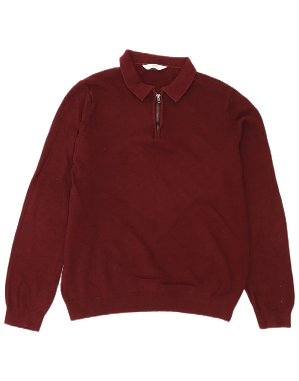 Marks & Spencer Rollkragenpullover für Jungen, 13–14 Jahre, burgunderfarbene Baumwolle